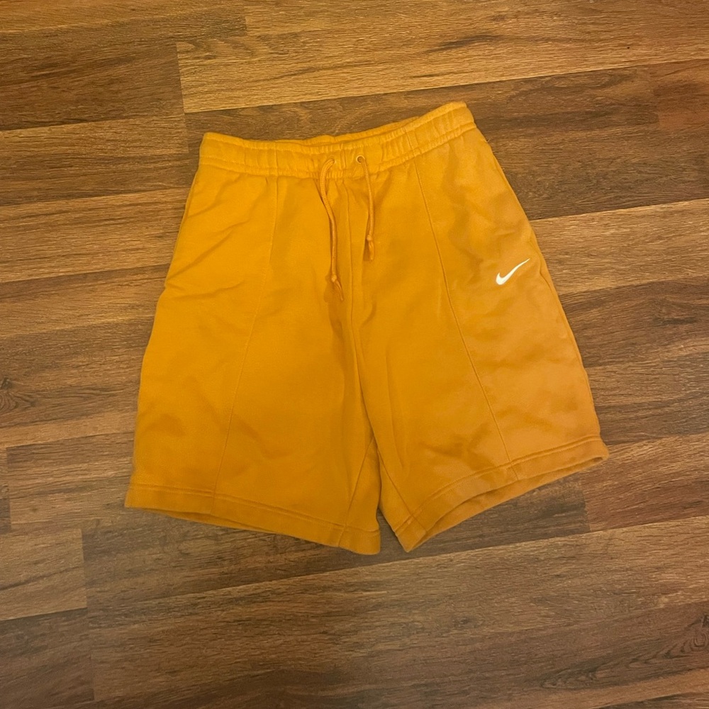 Nike Orange Sweat Shorts Lightweight Elastic Waist